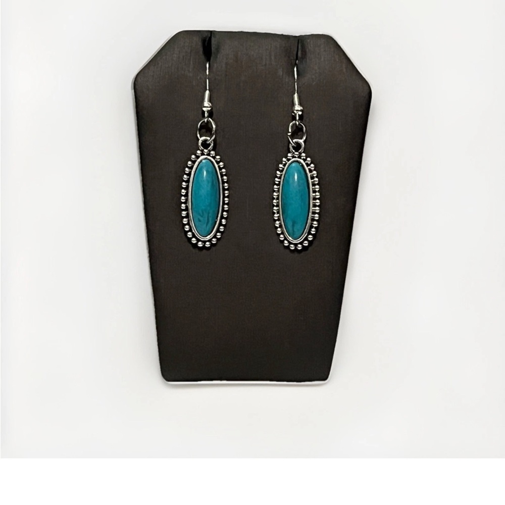 Earrings Blue and silver drop western style bohemian earrings #boho #earrings